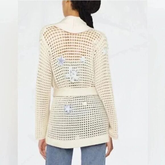 Canessa open-knit sea patch cardigan |Size 1x | 100%cotton | Made in Italy - Picture 1 of 11